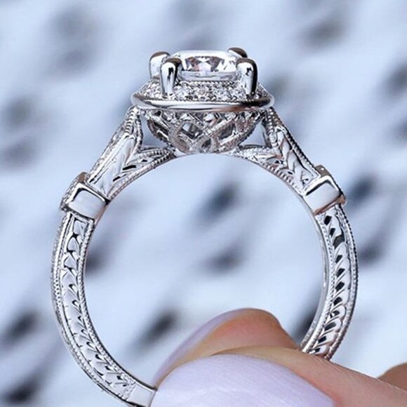 ✨Refine Diamond Retro Flower Full Carved Wedding Rings for Women, EVGG1521